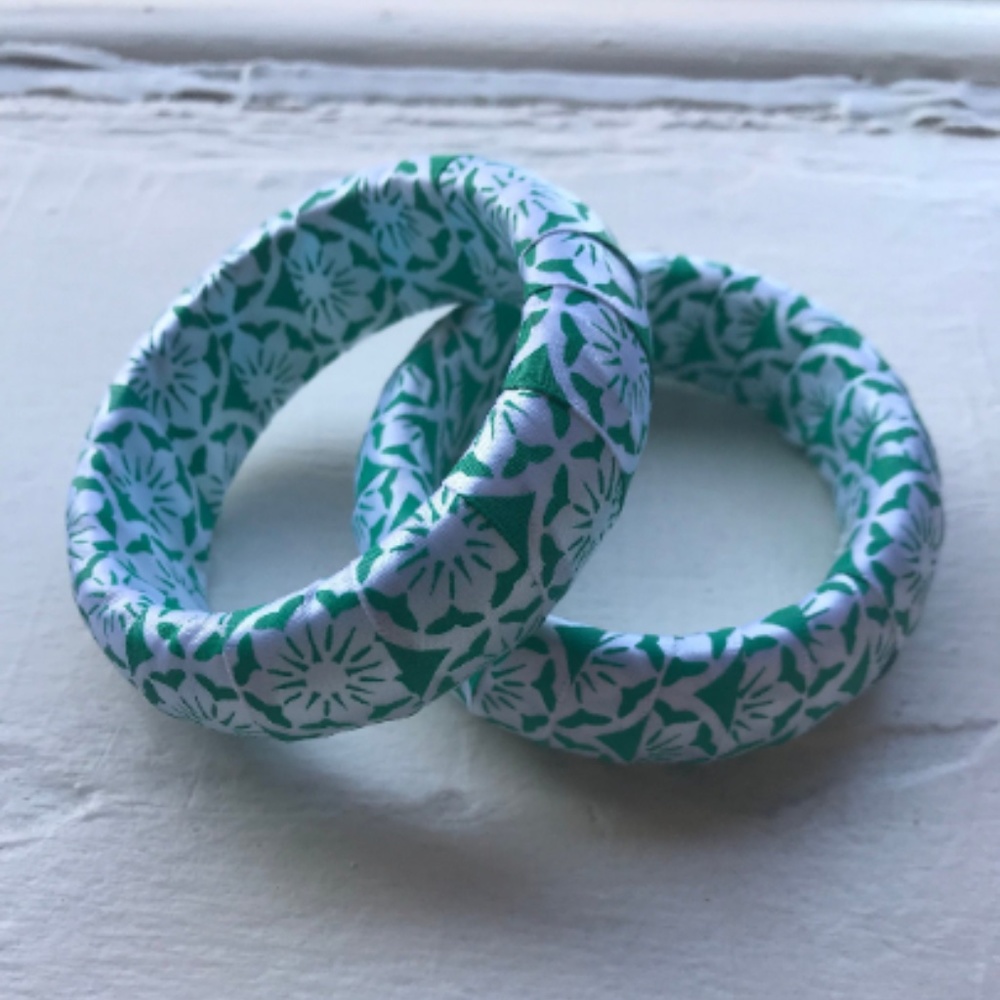 Fabric Wrapped Bangle Bracelet